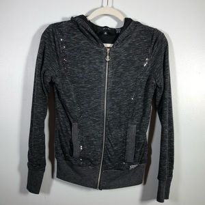 Miss Me Rhinestone Zip-Up Hoodie